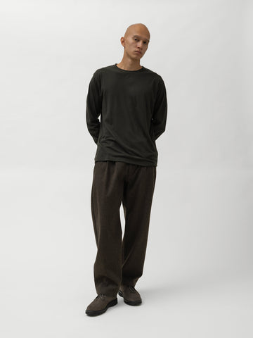 HAVEN Stratus Longsleeve - Superfine Wool Jersey Peat, T-Shirts