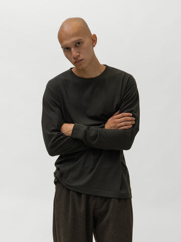 HAVEN Stratus Longsleeve - Superfine Wool Jersey Peat, T-Shirts