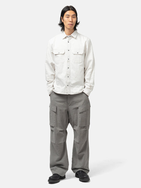 HAVEN Travail Shirt - Cotton Linen Denim Ivory, Shirts