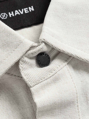 HAVEN Travail Shirt - Cotton Linen Denim Ivory, Shirts
