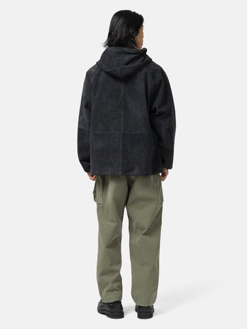 HERILL Goatsuede Hooded Jacket Black, Leather Jackets