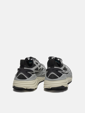 rear view of the HOKA Stinson One7 Stellar Grey / Eggshell