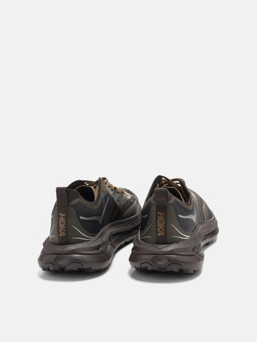 rear view of the HOKA U Mafate Speed 4 Lite Tree Bark / Cast Iron