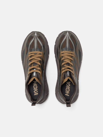 top view of the HOKA U Mafate Speed 4 Lite Tree Bark / Cast Iron