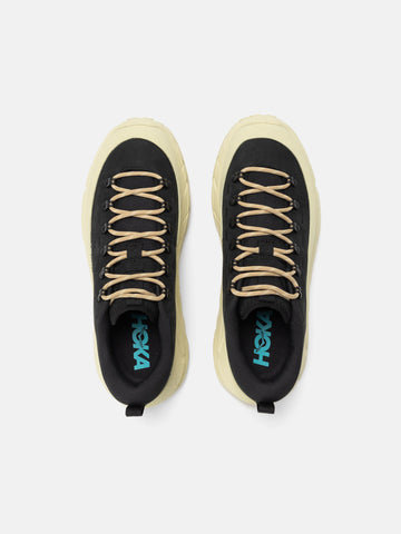 top view of the HOKA U Tor Summit Black / Pampas Grass