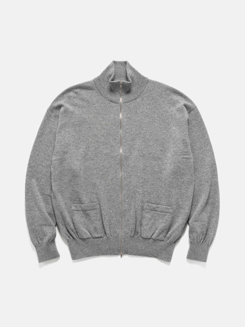 HERILL Cashmere Zipup Sweater Top Gray, Sweaters