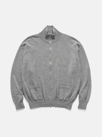 HERILL Cashmere Zipup Sweater Top Gray, Sweaters