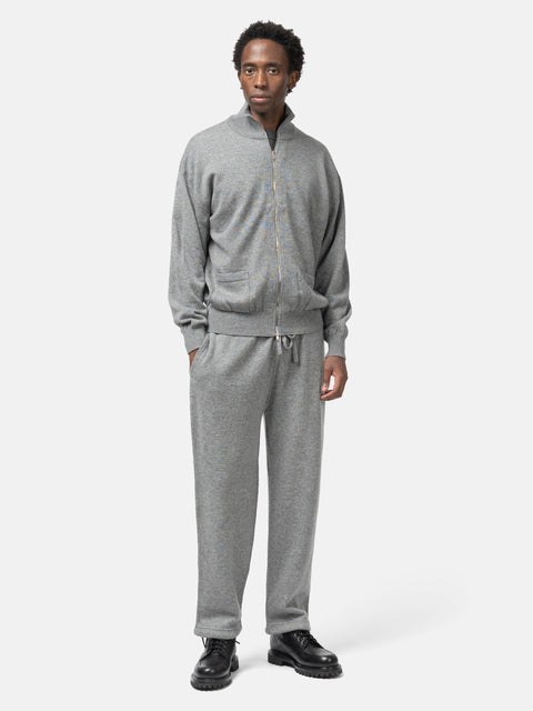 HERILL Cashmere Zipup Sweater Top Gray, Sweaters