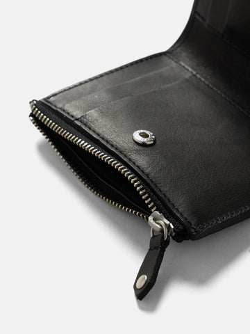hobo Bifold Wallet Horse Leather Black, Wallets
