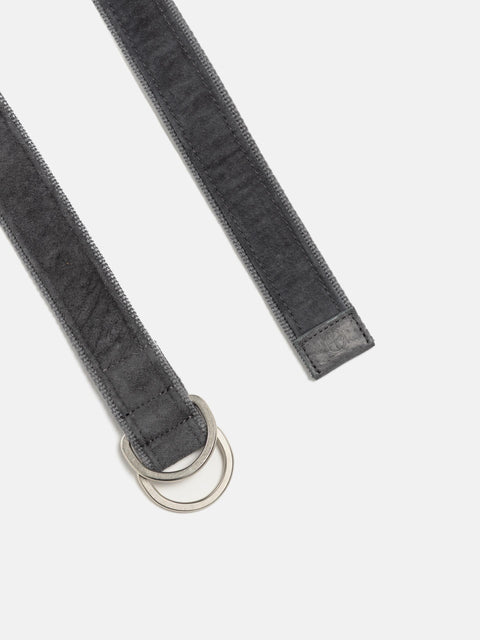 hobo Double Ring Belt Pig Suede Charcoal, Belts
