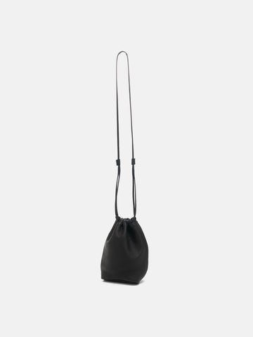hobo Drawstring Pouch Deer Leather Black, Pouches
