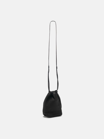 hobo Drawstring Pouch Deer Leather Black, Pouches