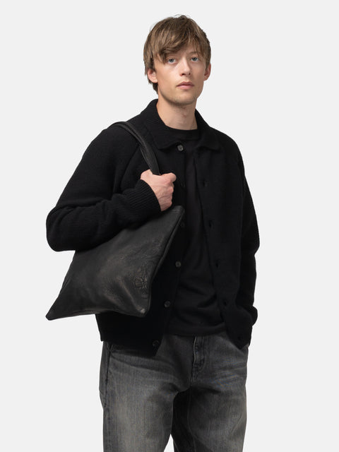 hobo Stroll Tote Bag Deer Leather Black, Tote Bags