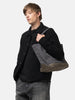 hobo Tote Bag Polyester Oxford Cordura with Suede Charcoal, Tote Bags