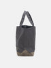 hobo Tote Bag Polyester Oxford Cordura with Suede Charcoal, Tote Bags