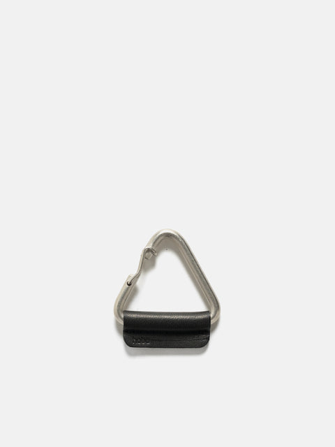 hobo Triangle Key Ring with Horse Leather Black, Keychains