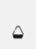 hobo Triangle Key Ring with Horse Leather Black, Keychains