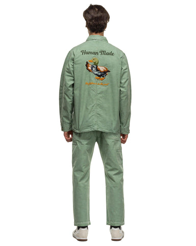 Garment Dyed Coverall Jacket Green - HAVEN