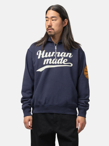 Human Made Half-Zip Sweatshirt Navy, Sweatshirts