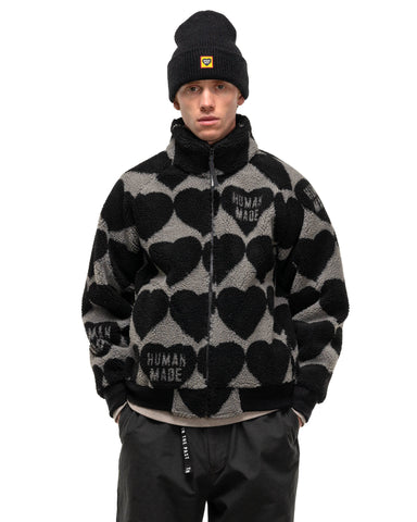 Human Made Heart Fleece Jacket Black, Outerwear