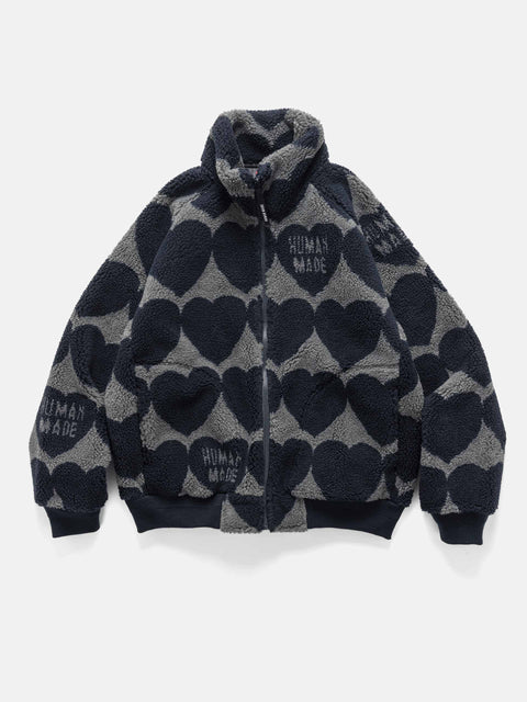Human Made Heart Fleece Jacket Navy, Fleece Jackets