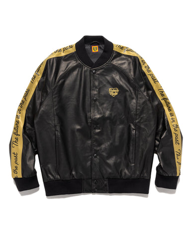 Human Made Leather Track Jacket Black, Outerwear