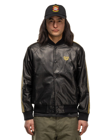 Human Made Leather Track Jacket Black, Outerwear