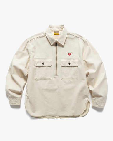 Human Made Zip-Up Work Shirt  White, Shirts