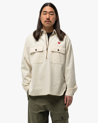 Human Made Zip-Up Work Shirt  White, Shirts