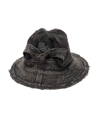 Kapital 11.5oz The Old Man And The Sea Hat BLKxBLK Denim, Headwear