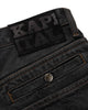 Kapital 14oz BLK Denim PORT Baggy Pants BLKxECR, Bottoms