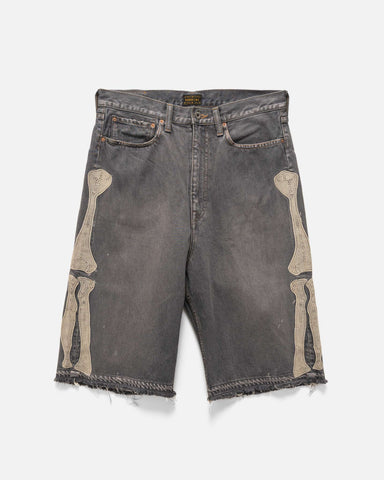 Kapital 14oz Black Denim 5P Shorts (BONE) PRO, Shorts