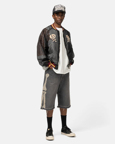 Kapital 14oz Black Denim 5P Shorts (BONE) PRO, Shorts