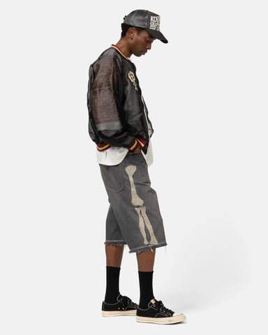 Kapital 14oz Black Denim 5P Shorts (BONE) PRO, Shorts