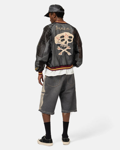 Kapital 14oz Black Denim 5P Shorts (BONE) PRO, Shorts