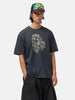 KAPITAL 20/-Jersey Crew T (PECKISH Rain Skull) Black, T-Shirts
