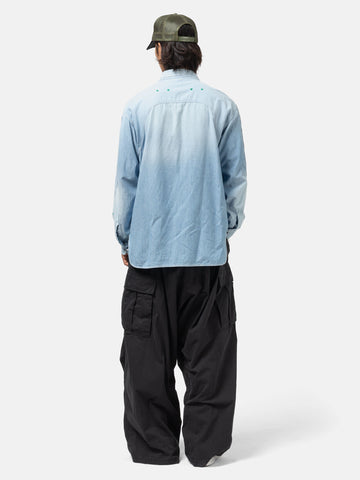 Kapital Chambray BONE Patch Ventilator Workshirt Sax, Shirts