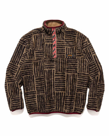 Kapital HACKSAW-BLOCK Fleece Pullover Beige, Outerwear