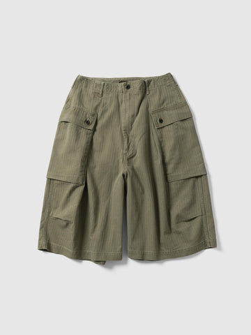KAPITAL Herringbone JUMBO MONKEY Shorts Khaki, Shorts