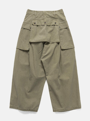 KAPITAL Herringbone Jumbo Monkey Pants Khaki, Cargo Pants