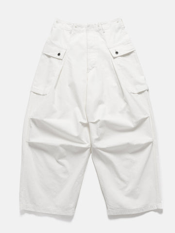 KAPITAL Herringbone Jumbo Monkey Pants White, Cargo Pants