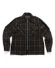 Kapital Wool Check DRIZZLE Open Collar Shirt Khaki, Shirts