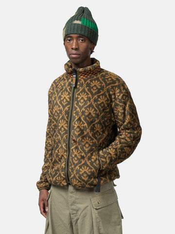 KAPITAL YOSEMITE Arabesque Fleece ZIP Blouson Khaki, Fleece Jackets