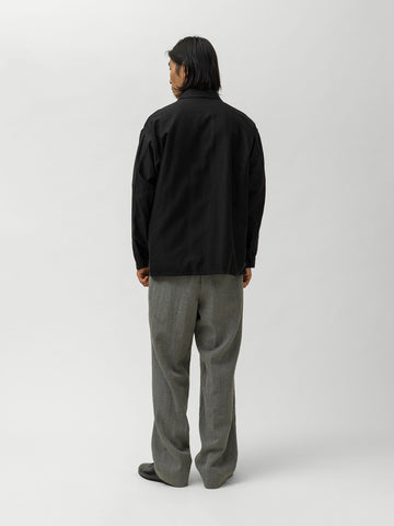 KAPTAIN SUNSHINE Cotton Satin Field Shirt Jacket Black, Jackets
