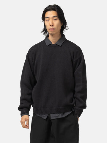 KAPTAIN SUNSHINE Cotton Washi Hand Frame P/O Ink Black, Sweaters