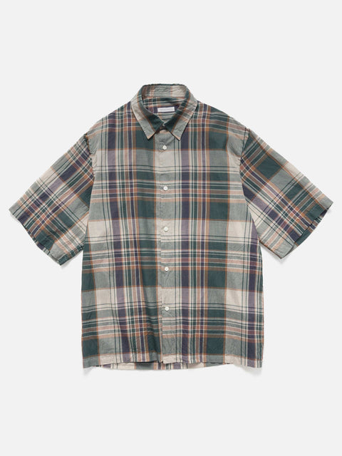 KAPTAIN SUNSHINE Gauze Plaid Plain SS Shirt Forest Plaid, Shirts