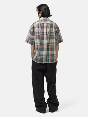 KAPTAIN SUNSHINE Gauze Plaid Plain SS Shirt Forest Plaid, Shirts