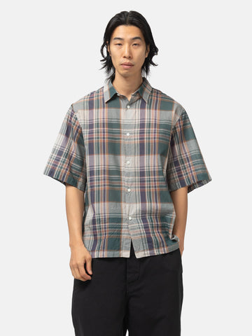 KAPTAIN SUNSHINE Gauze Plaid Plain SS Shirt Forest Plaid, Shirts