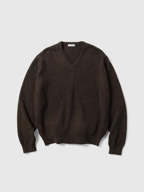 KAPTAIN SUNSHINE Lambswool V-neck Pullover Brown, Sweaters