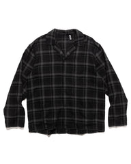 KAPTAIN SUNSHINE Open Collar Shirt Jacket Black Plaid, Outerwear